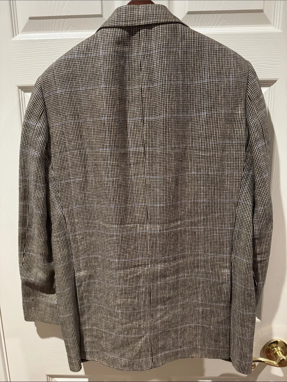 2000s VTG Polo Ralph Lauren Italy-Made Wide Lapel Flax/Linen Check Sport Coat